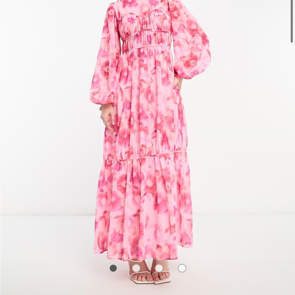 Chic Pink Long Sleeve Dress